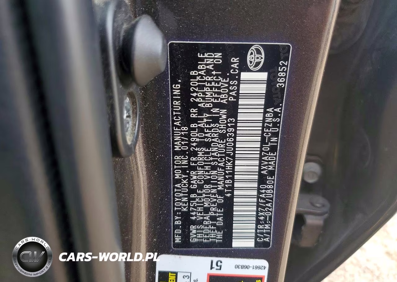 2018 Toyota Camry Le VIN:4T1B11HK7JU063913 - 12