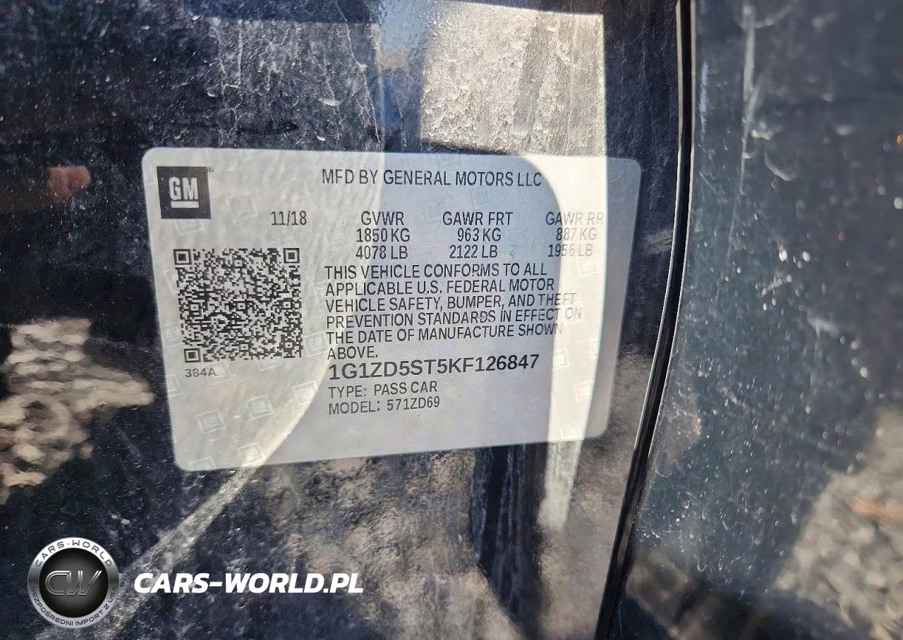 2019 Chevrolet Malibu Lt VIN:1G1ZD5ST5KF126847 - 12