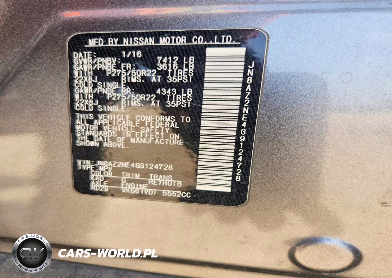2016 Infiniti Qx80 Base VIN:JN8AZ2NE4G9124728 - 14
