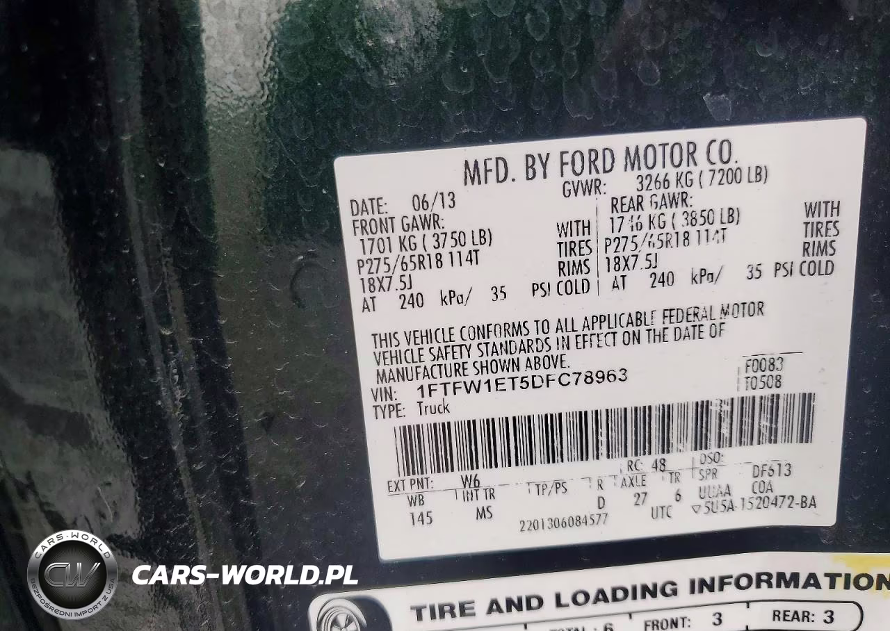 2013 Ford F150 Supercrew VIN:1FTFW1ET5DFC78963 - 12