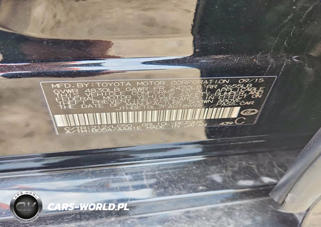 2015 Lexus Gs 350 VIN:JTHBE1BL7FA018696 - 12