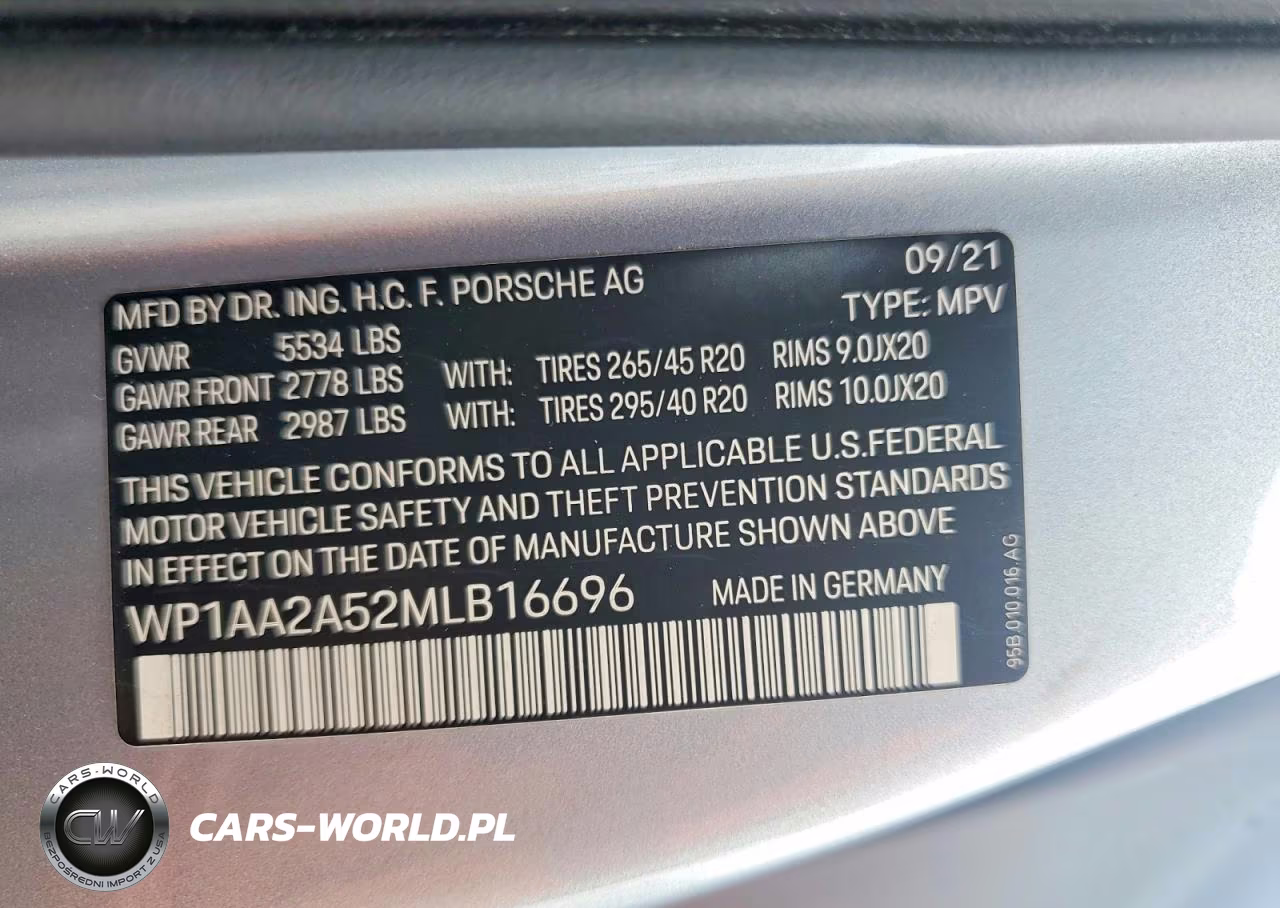 2021 Porsche Macan VIN:WP1AA2A52MLB16696 - 14