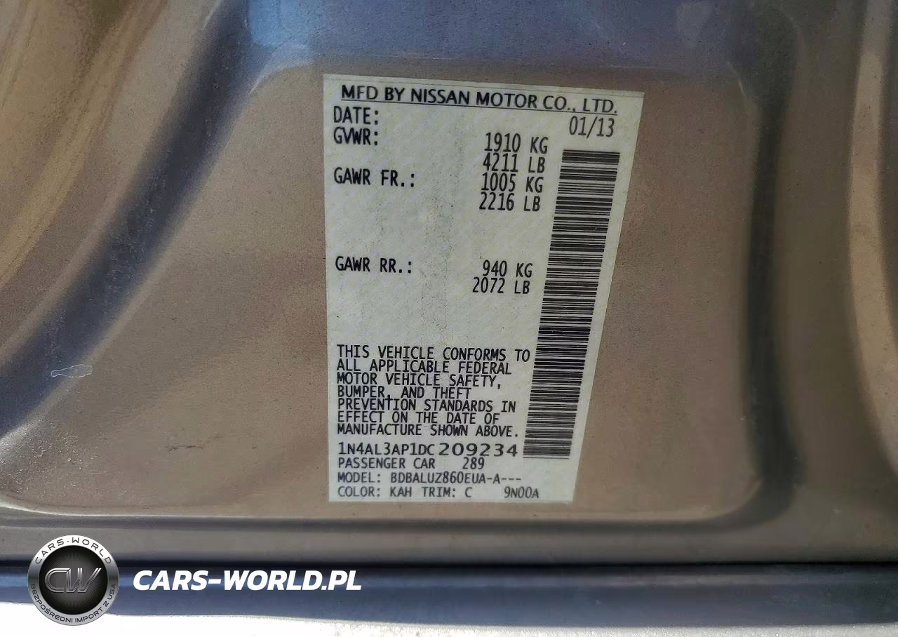 2013 Nissan Altima 2.5 VIN:1N4AL3AP1DC209234 - 12