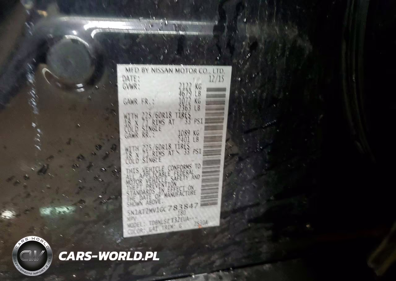 NISSAN ROGUE S VIN:5N1AT2MV1GC783847 - 13