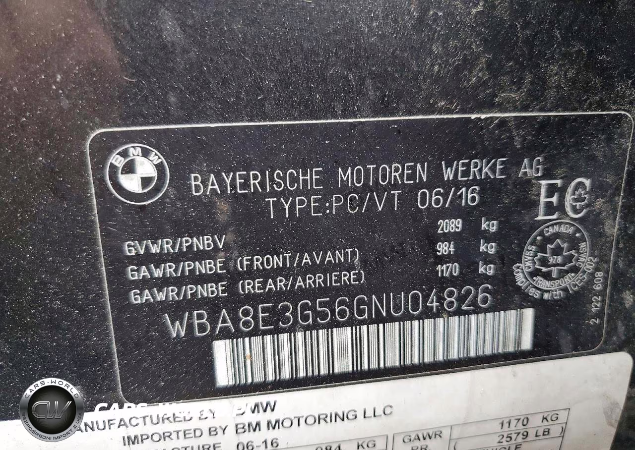2016 BMW 328 Xi Sulev VIN:WBA8E3G56GNU04826 - 12