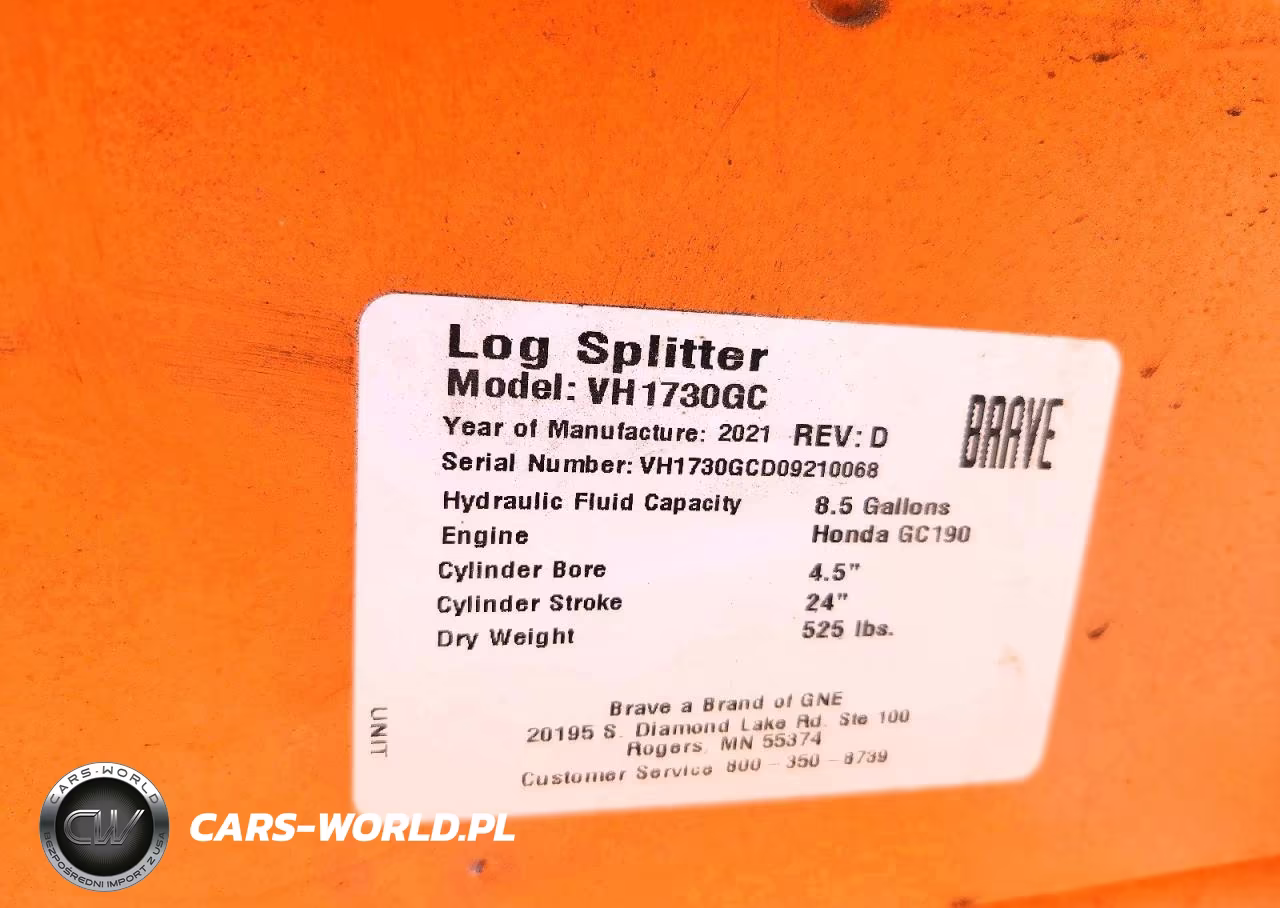 2012 Brave Vh1730Gc Log Splitter VIN:VH1730GCD09210068 - 10