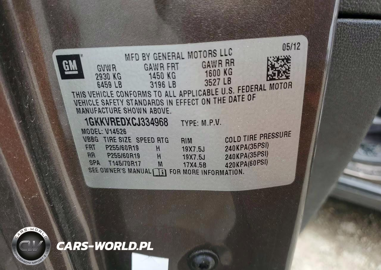 2012 GMC Acadia Slt-1 VIN:1GKKVREDXCJ334968 - 12