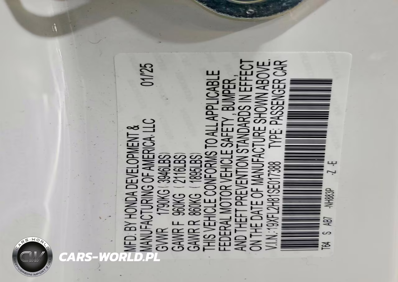 2025 Honda Civic Sport VIN:19XFL2H81SE017388 - 12
