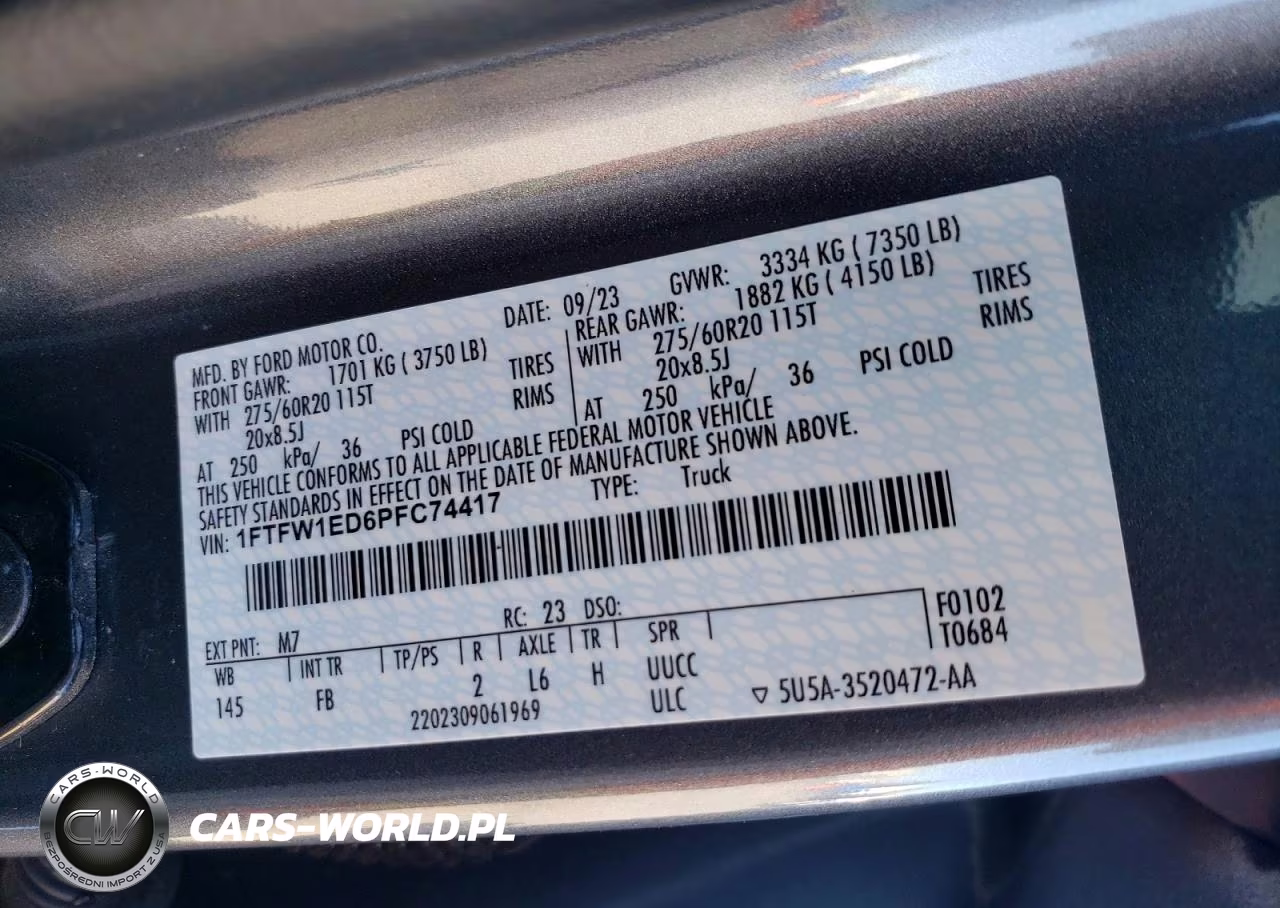 2023 Ford F150 Supercrew VIN:1FTFW1ED6PFC74417 - 12
