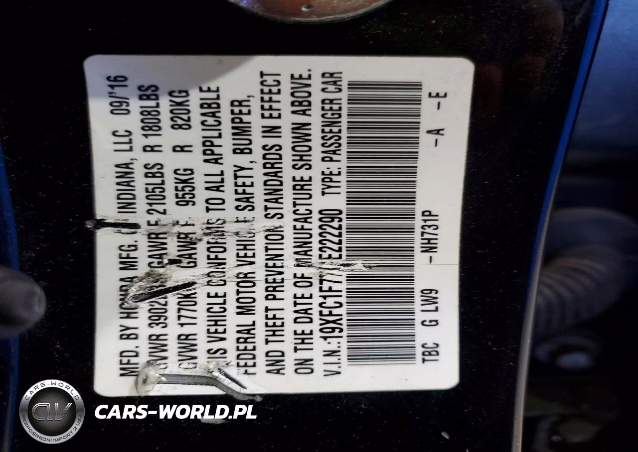 2016 Honda Civic Exl VIN:19XFC1F77GE222290 - 13