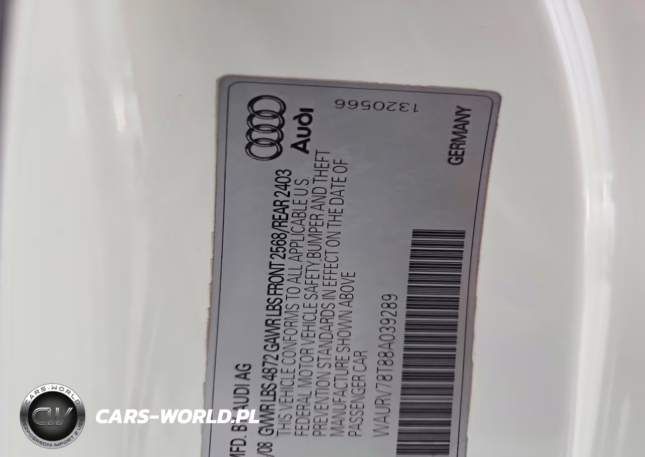2008 Audi S5 Quattro VIN:WAURV78T88A039289 - 12