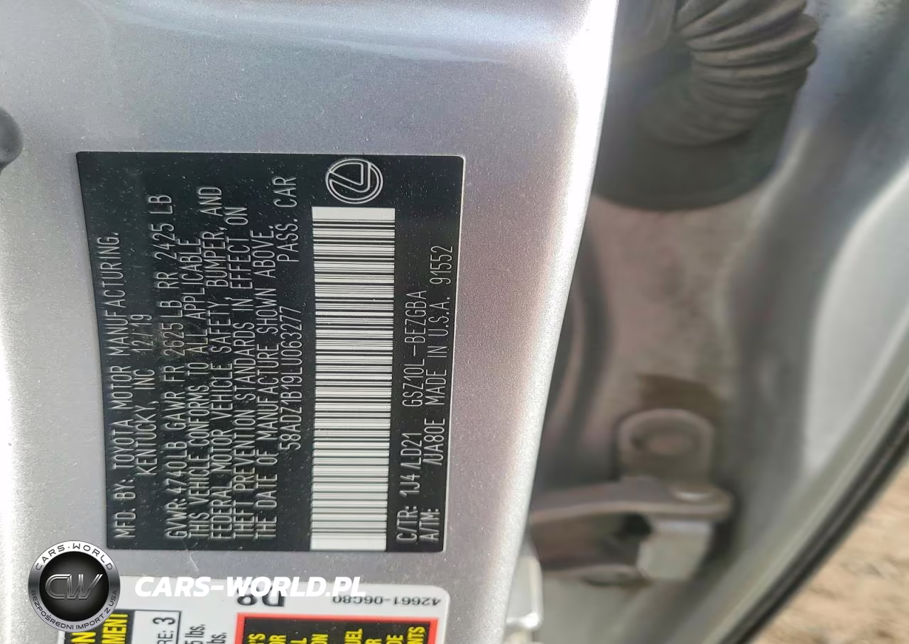 2020 Lexus Es 350 VIN:58ADZ1B19LU063277 - 12