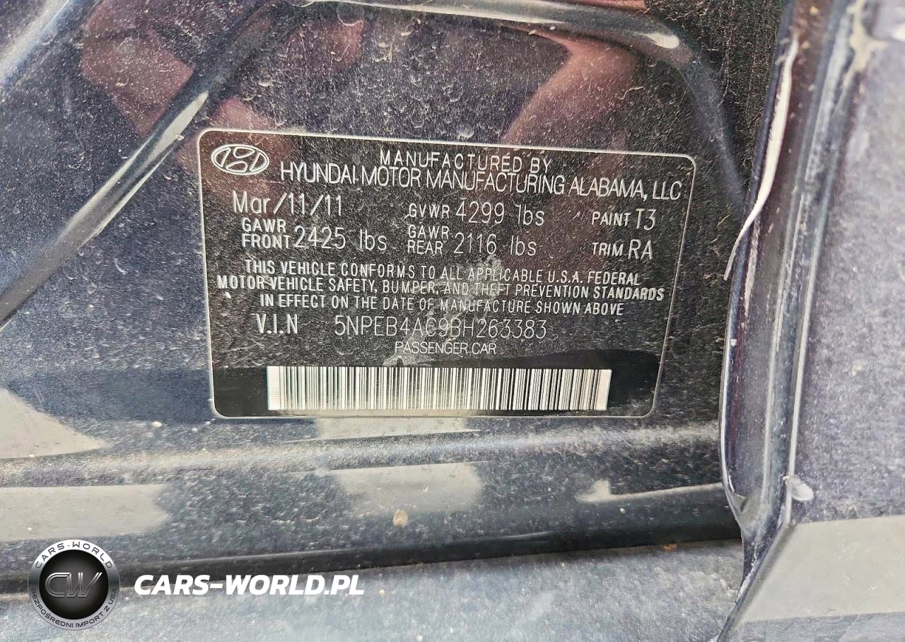 2011 Hyundai Sonata Gls VIN:5NPEB4AC9BH263383 - 12