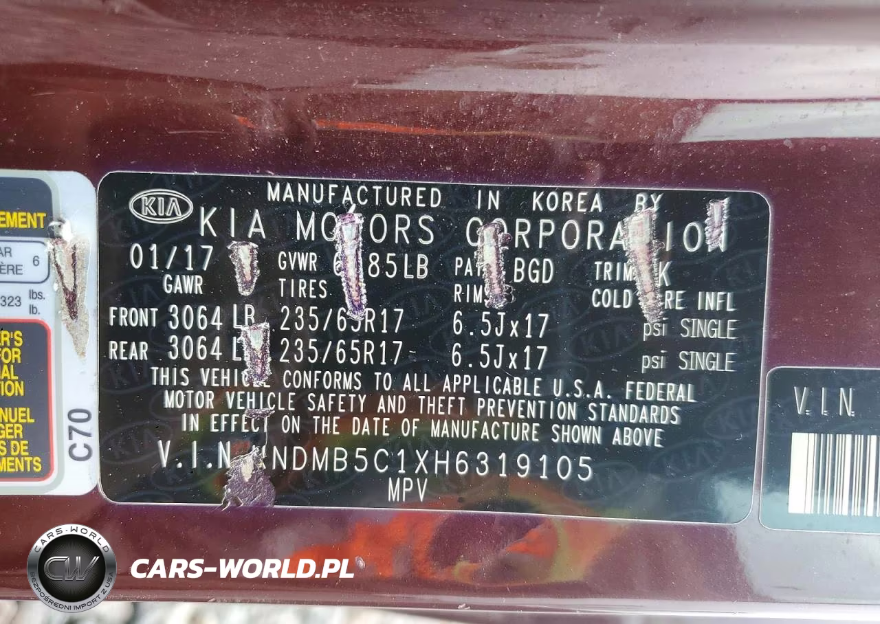 2017 Kia Sedona Lx VIN:KNDMB5C1XH6319105 - 13
