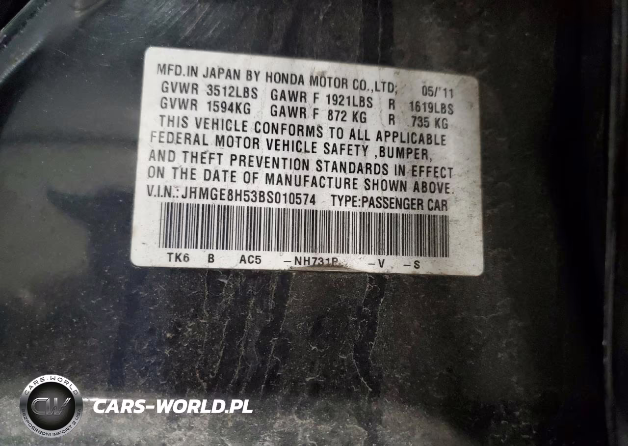 2011 Honda Fit VIN:JHMGE8H53BS010574 - 12