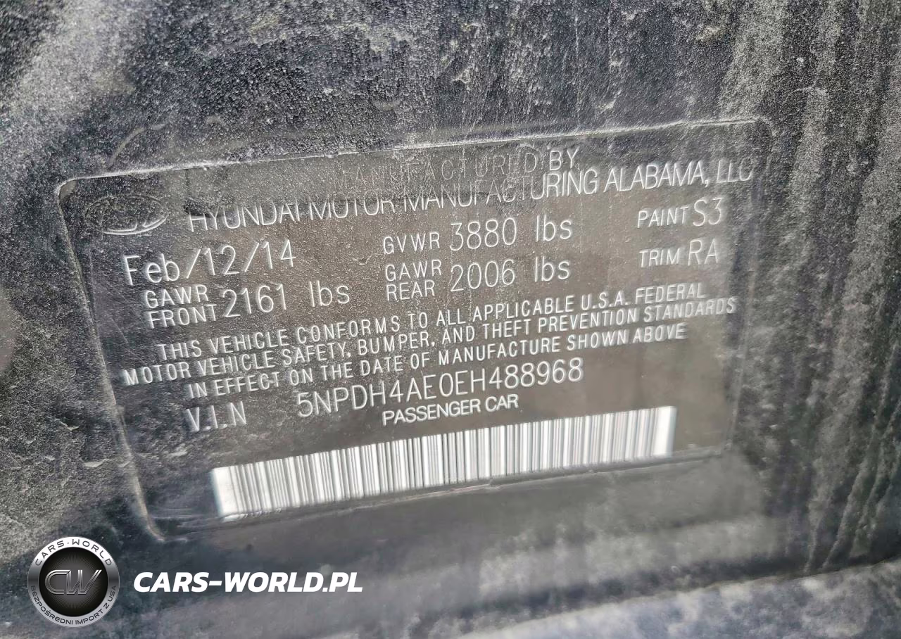2014 Hyundai Elantra Se VIN:5NPDH4AE0EH488968 - 12