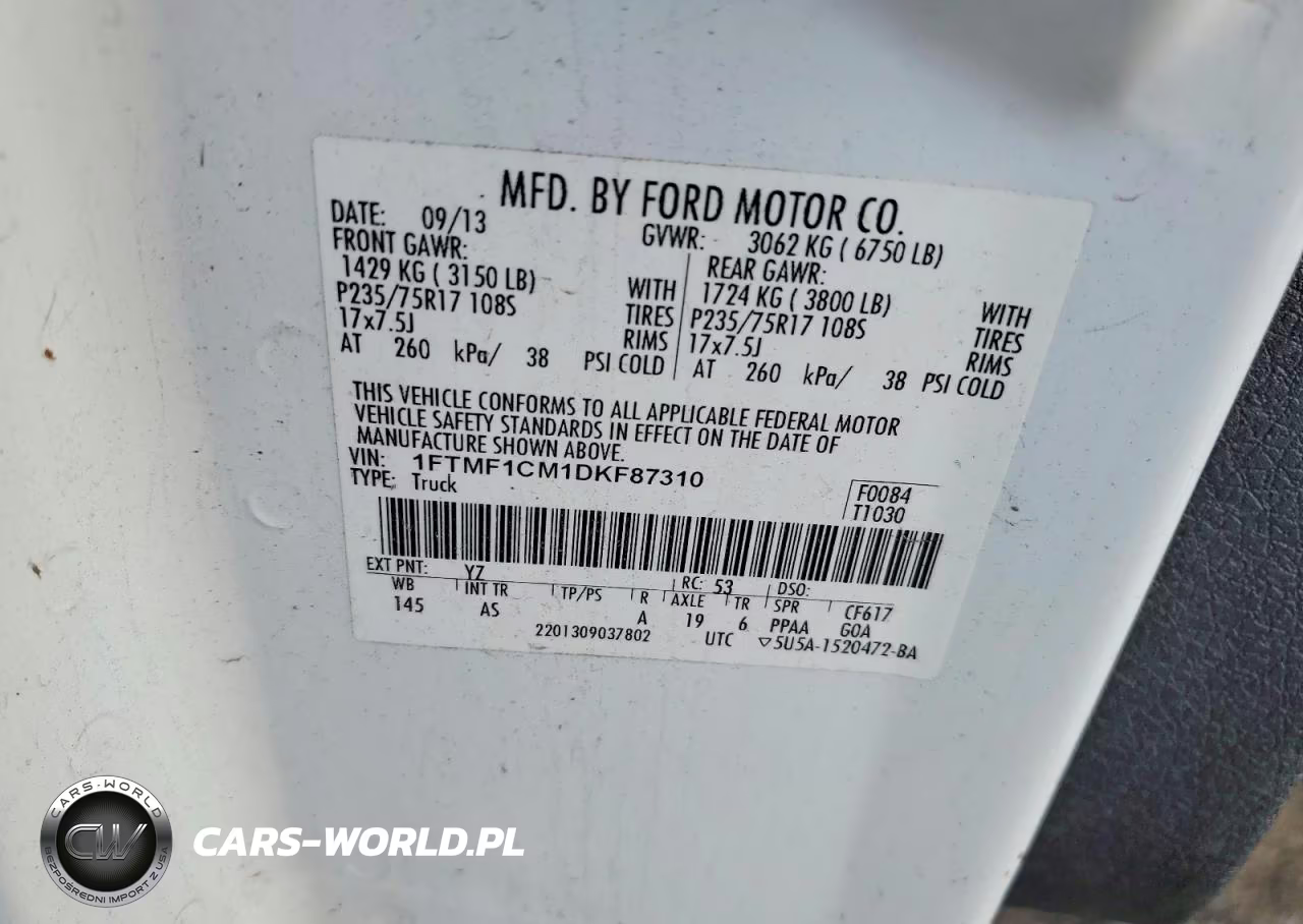 2013 Ford F150 VIN:1FTMF1CM1DKF87310 - 12