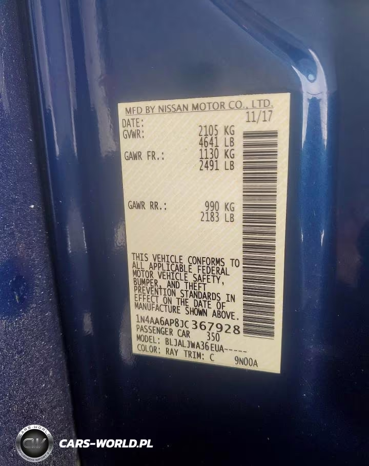 2018 Nissan Maxima 3.5 Sv VIN:1N4AA6AP8JC367928 - 12