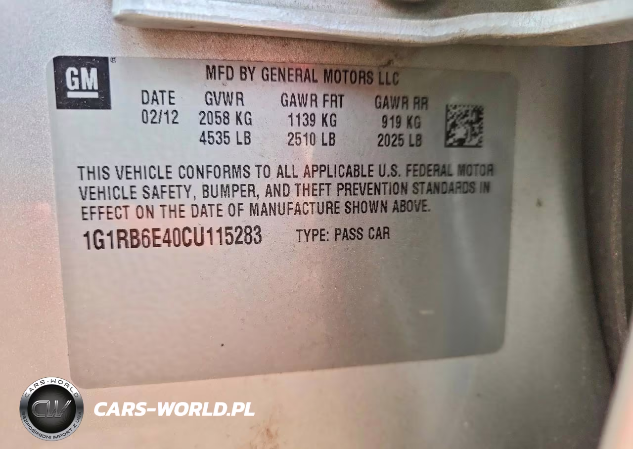 2012 Chevrolet Volt VIN:1G1RB6E40CU115283 - 12