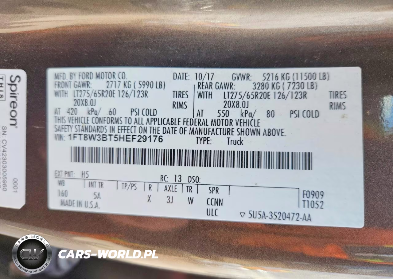 2017 Ford F350 Super Duty VIN:1FT8W3BT5HEF29176 - 12