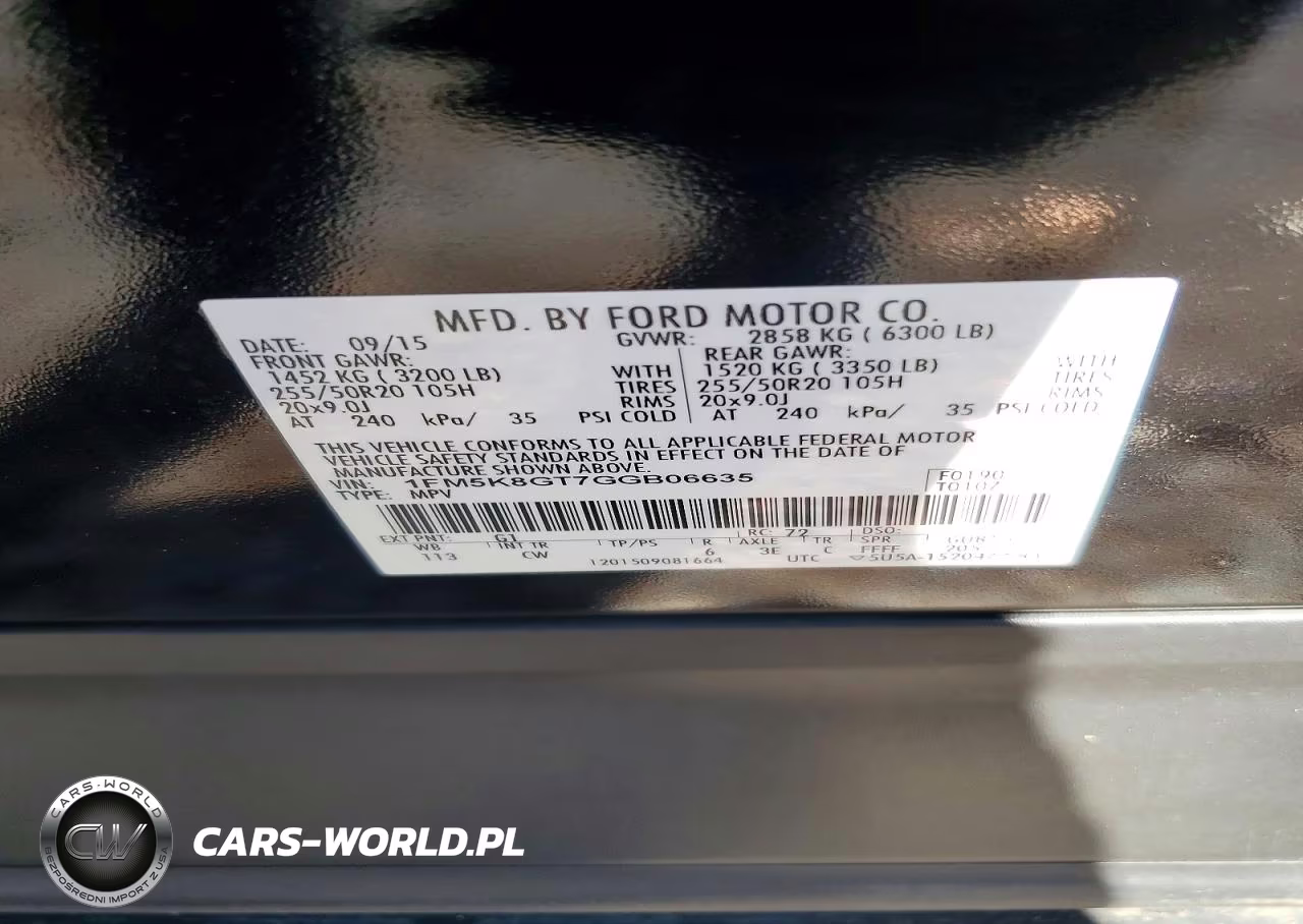 2016 Ford Explorer Sport VIN:1FM5K8GT7GGB06635 - 13