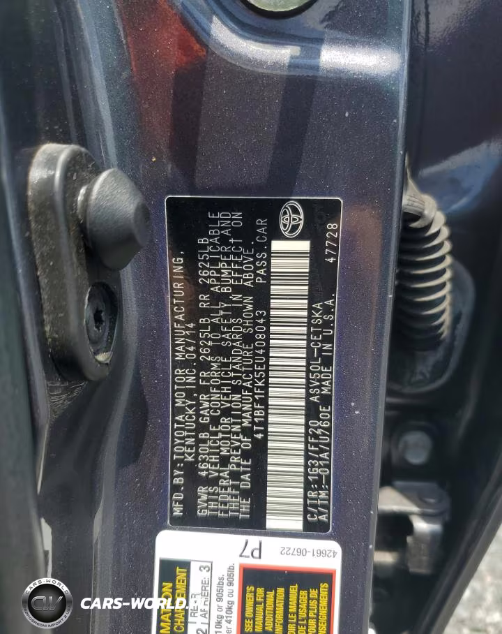 2014 Toyota Camry Se VIN:4T1BF1FK5EU408043 - 13