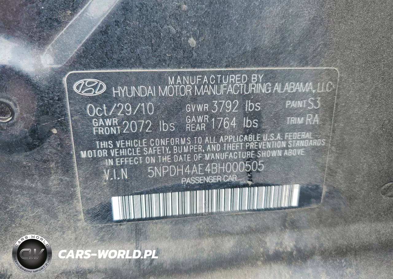 2011 Hyundai Elantra Gls VIN:5NPDH4AE4BH000505 - 12