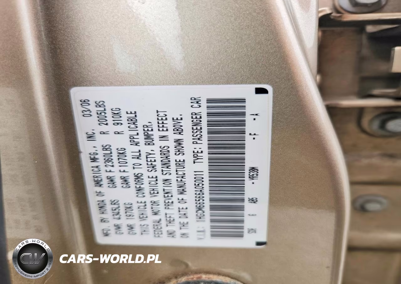 2006 Honda Accord Ex VIN:1HGCM66566A050011 - 12