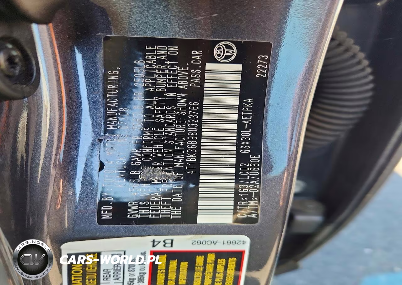 2008 Toyota Avalon Limited VIN:4T1BK36B98U323766 - 12