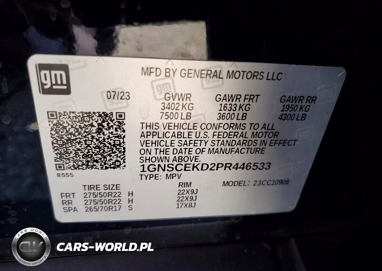 2023 Chevrolet Suburban C1500 Rst VIN:1GNSCEKD2PR446533 - 13