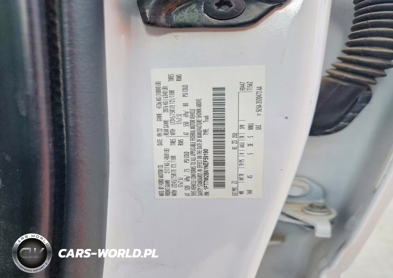 2022 Ford F250 Super Duty VIN:1FT7W2B61NEF59190 - 12