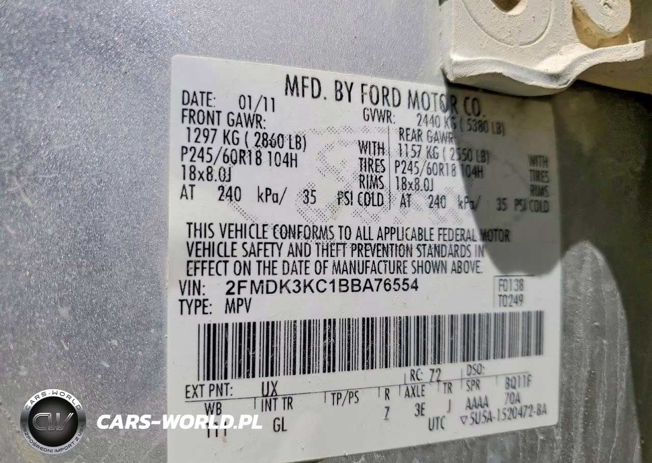 2011 Ford Edge Limited VIN:2FMDK3KC1BBA76554 - 13