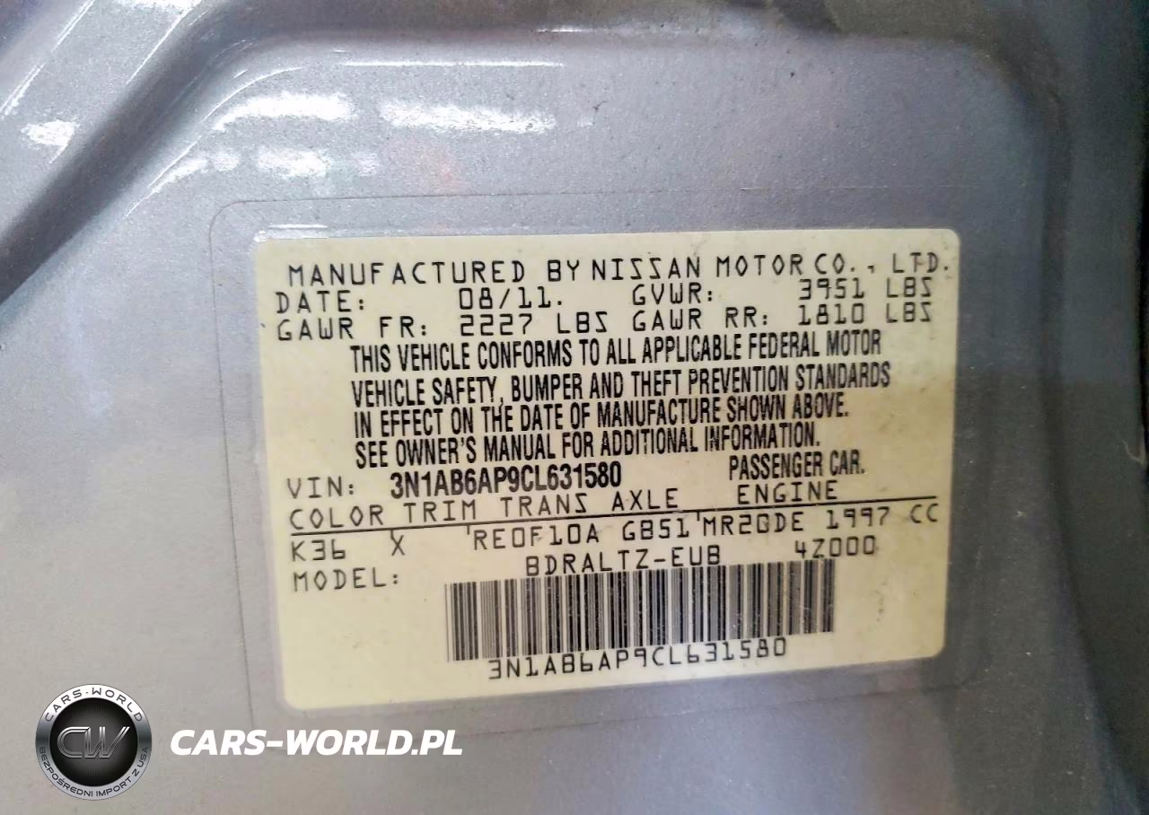 2012 Nissan Sentra 2.0 VIN:3N1AB6AP9CL631580 - 12
