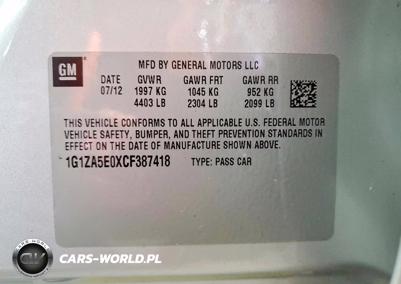 2012 Chevrolet Malibu Ls VIN:1G1ZA5E0XCF387418 - 12