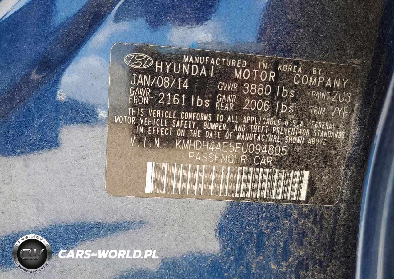 2014 Hyundai Elantra Limited VIN:KMHDH4AE5EU094805 - 12