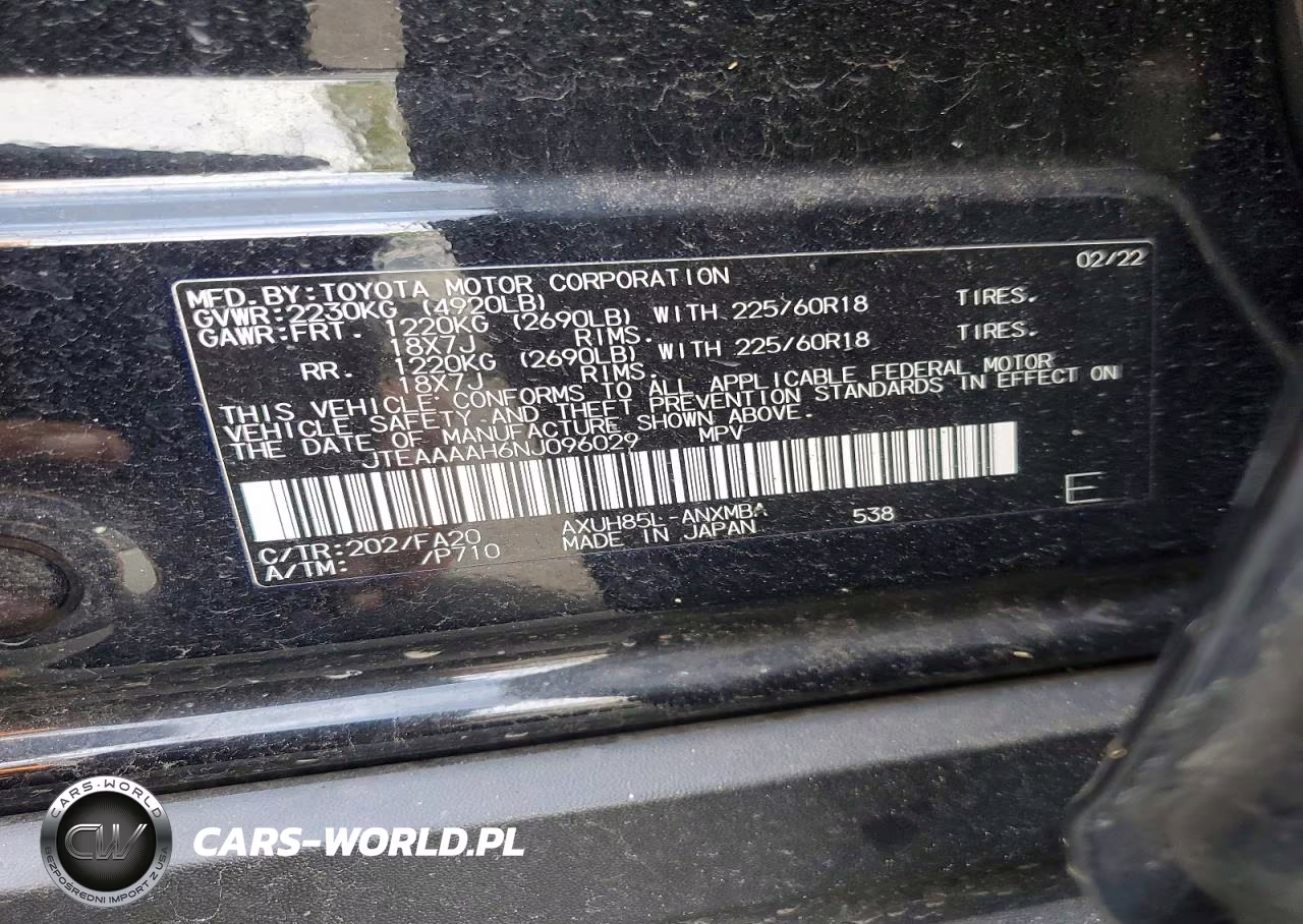 2022 Toyota Venza Le VIN:JTEAAAAH6NJ096029 - 14