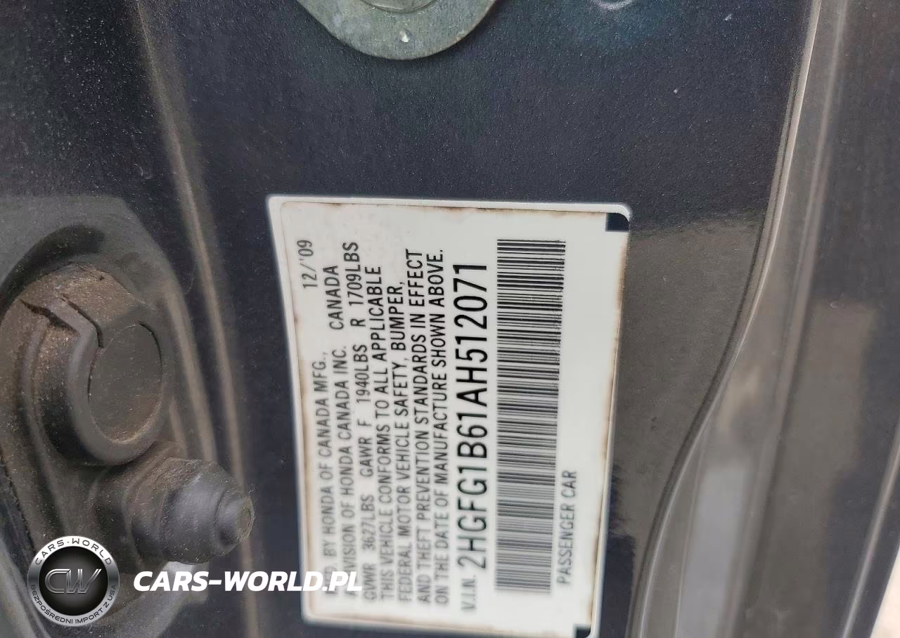 2010 Honda Civic Lx VIN:2HGFG1B61AH512071 - 12