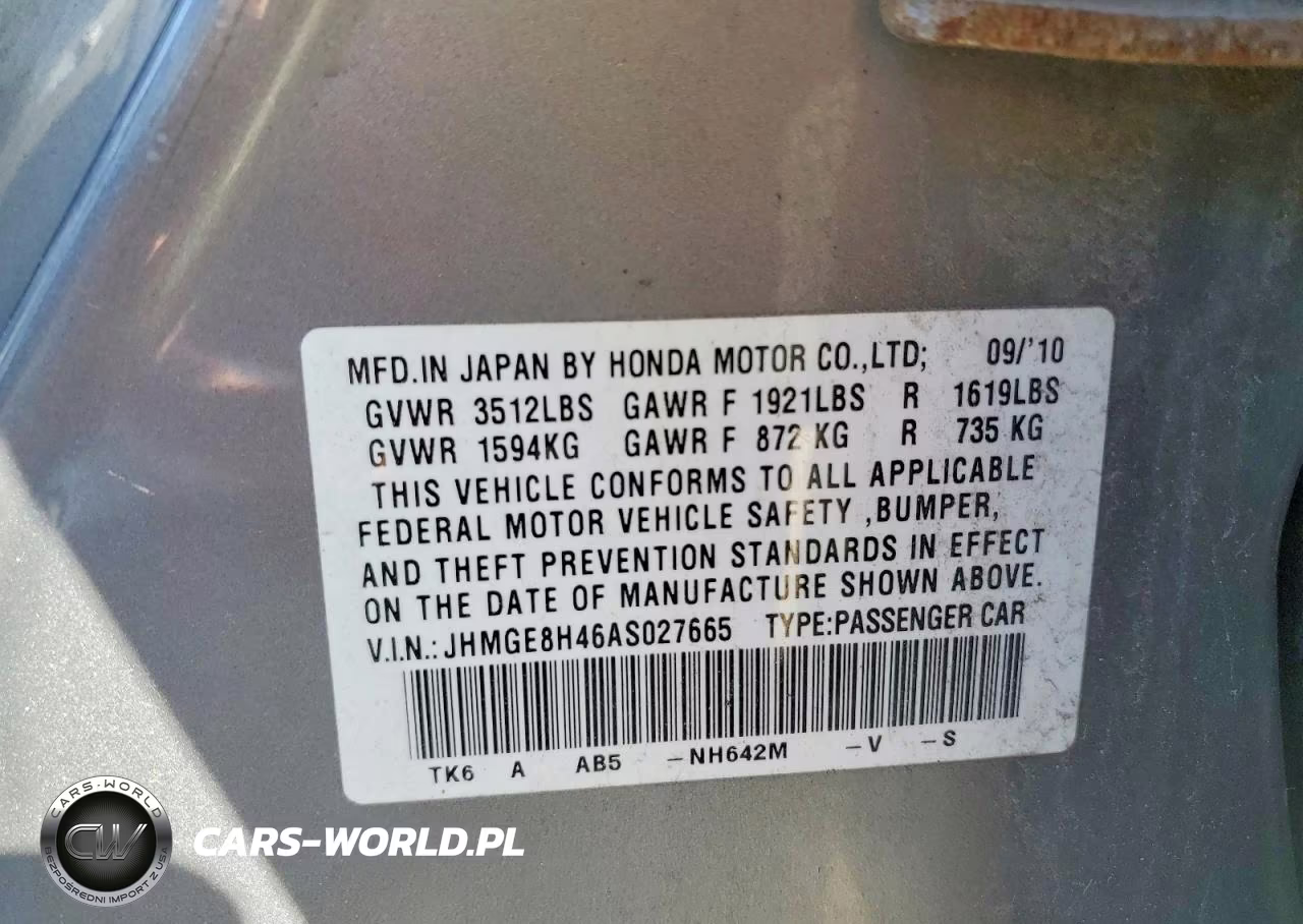 2010 Honda Fit Sport VIN:JHMGE8H46AS027665 - 12