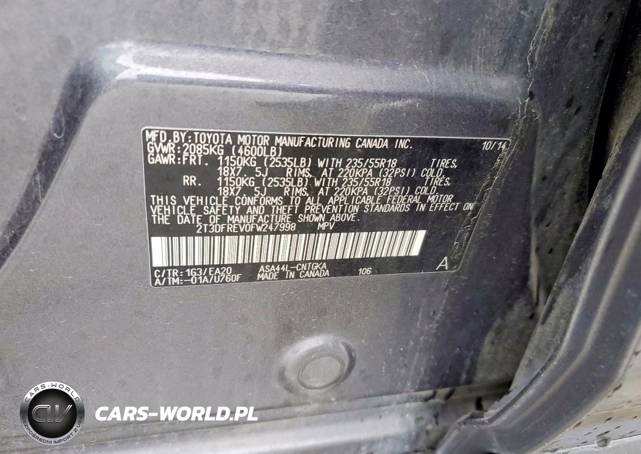 2015 Toyota Rav4 Limited VIN:2T3DFREV0FW247998 - 12