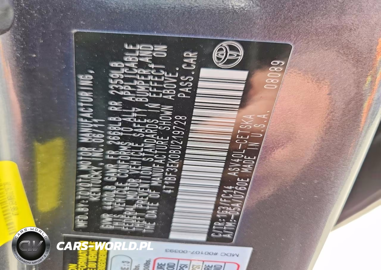 2011 Toyota Camry Se VIN:4T1BF3EK0BU219728 - 12