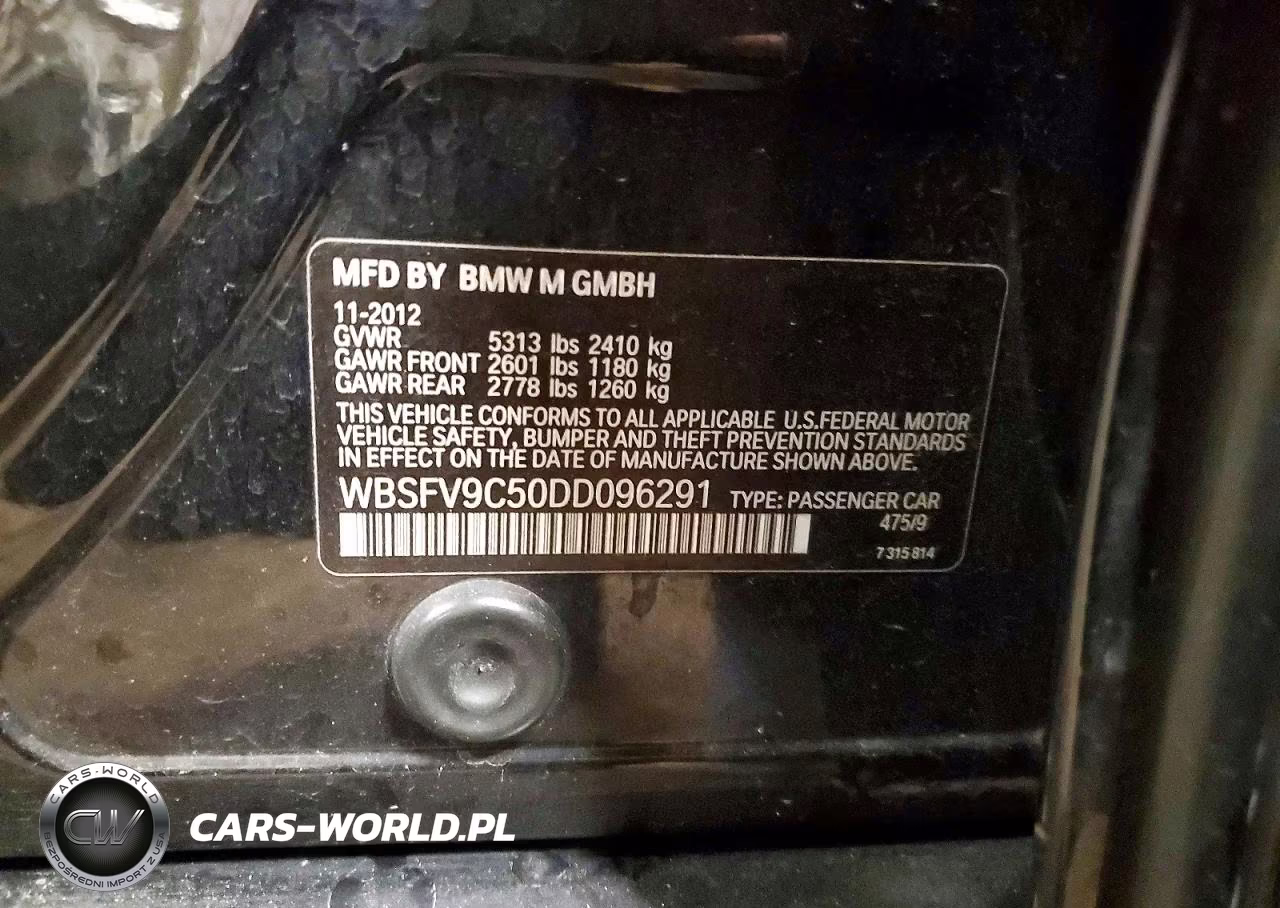 2013 BMW M5 VIN:WBSFV9C50DD096291 - 12