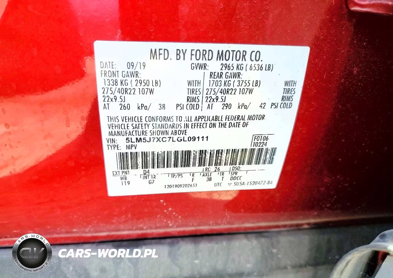 2020 Lincoln Aviator Reserve VIN:5LM5J7XC7LGL09111 - 12