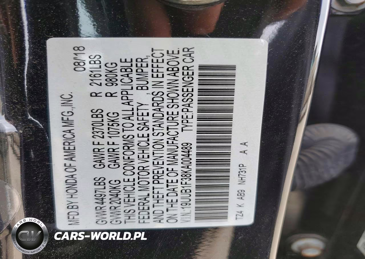 2019 Acura Tlx VIN:19UUB1F38KA004489 - 13