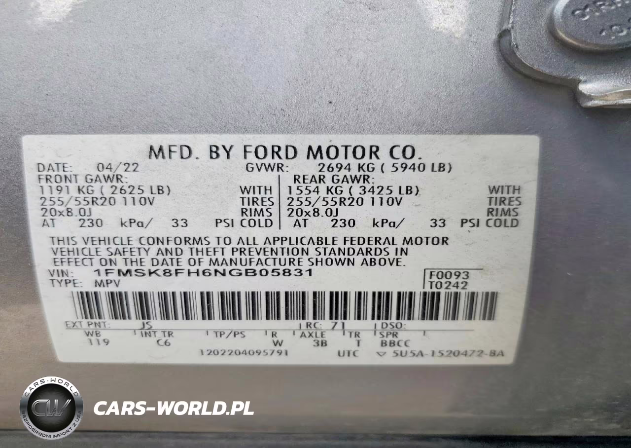 2022 Ford Explorer Limited VIN:1FMSK8FH6NGB05831 - 13