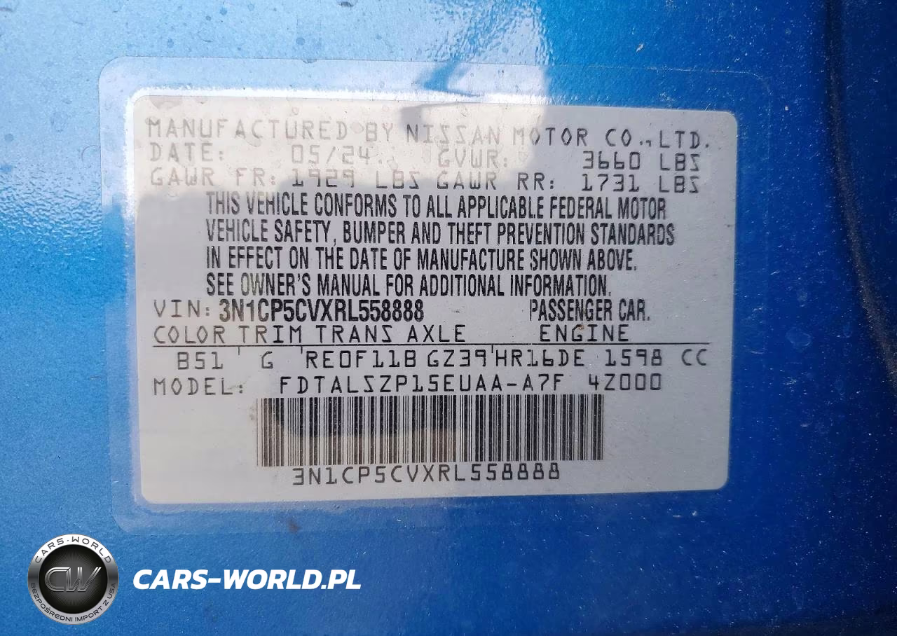 2024 Nissan Kicks Sv VIN:3N1CP5CVXRL558888 - 12