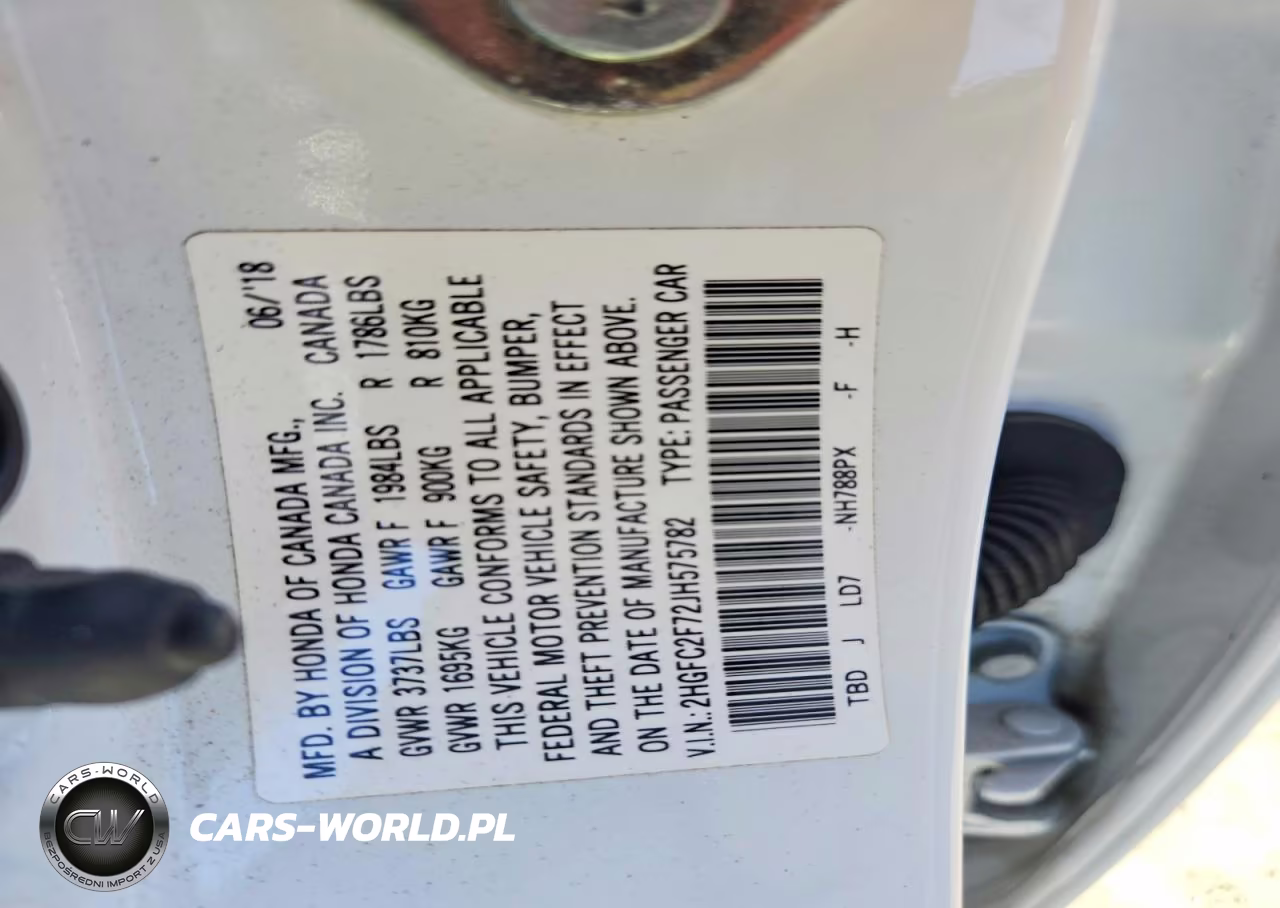 2018 Honda Civic Ex VIN:2HGFC2F72JH575782 - 12