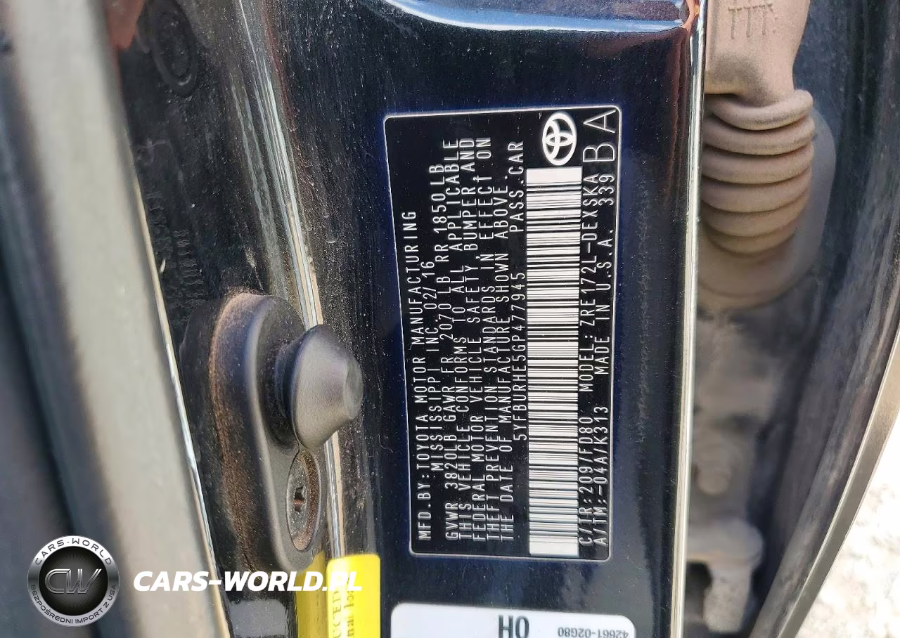 2016 Toyota Corolla S Plus VIN:5YFBURHE5GP477945 - 12