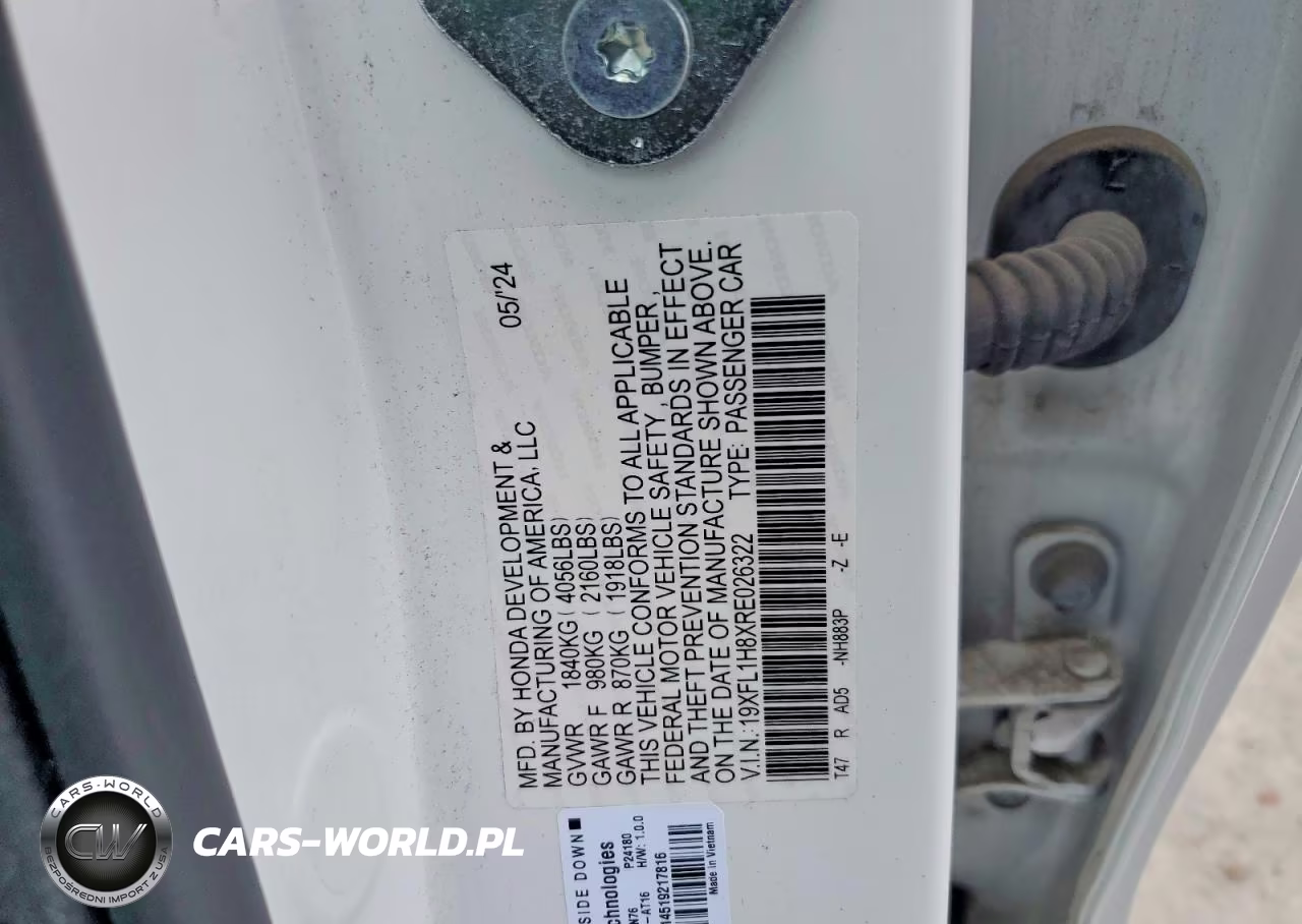 2024 Honda Civic Sport Touring VIN:19XFL1H8XRE026322 - 12