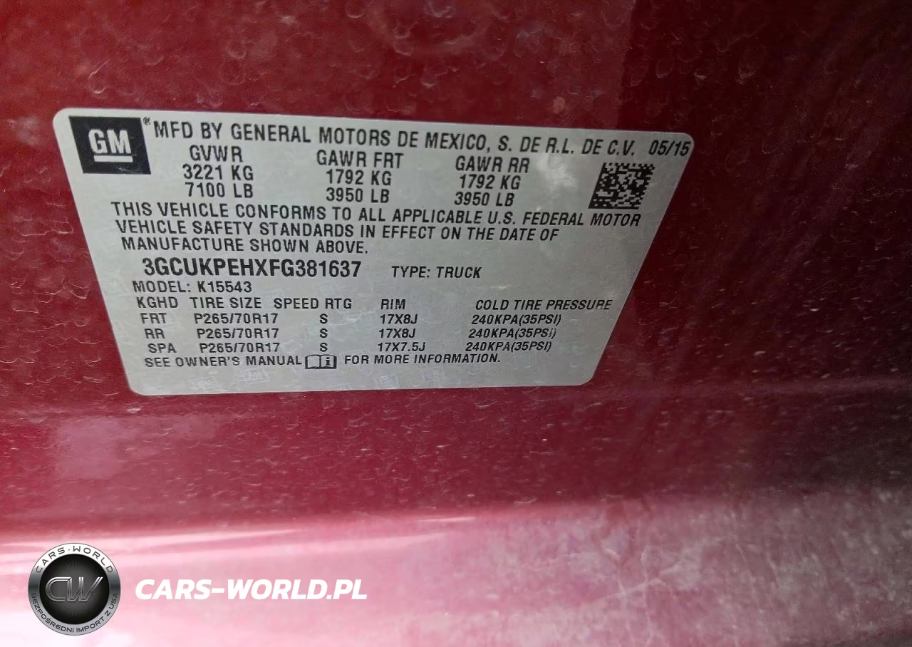 2015 Chevrolet Silverado K1500 VIN:3GCUKPEHXFG381637 - 12