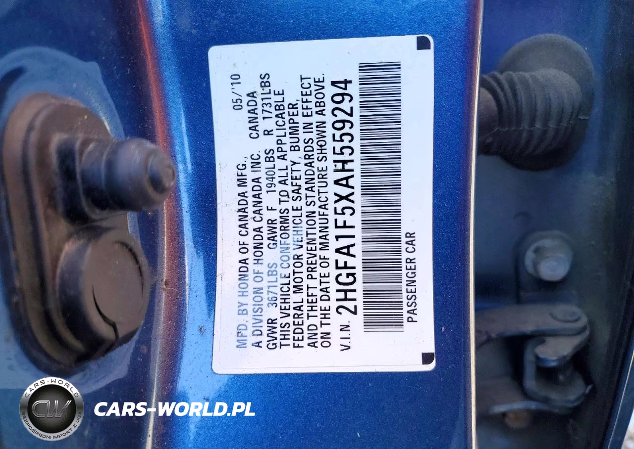 2010 Honda Civic Lx VIN:2HGFA1F5XAH559294 - 12